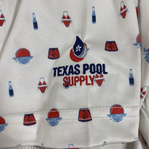 NWT Swannies Golf Polo Shirt Mens Large Swim Pool Pattern Short Sleeve *Logo - Picture 5 of 12